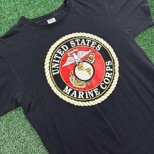 1990s United States Marine Corps black and red graphic T-shirt